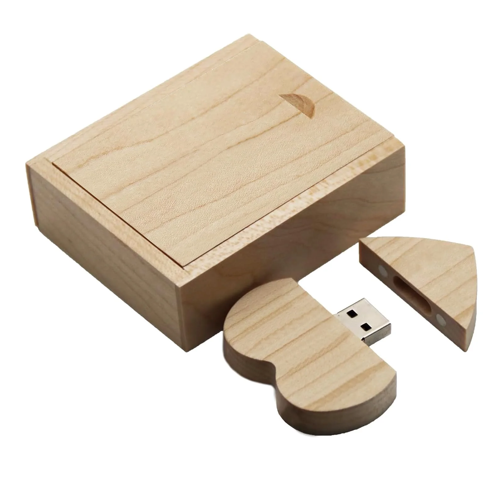 USB-накопичувач TATMOHIK 64 ГБ USB 3.0 Wooden Heart Maple з дерев'яною коробкою, фото №2 USB-накопичувач TATMOHIK 64 ГБ USB 3.0 Wooden Heart Maple з дерев'яною коробкою, фото №2