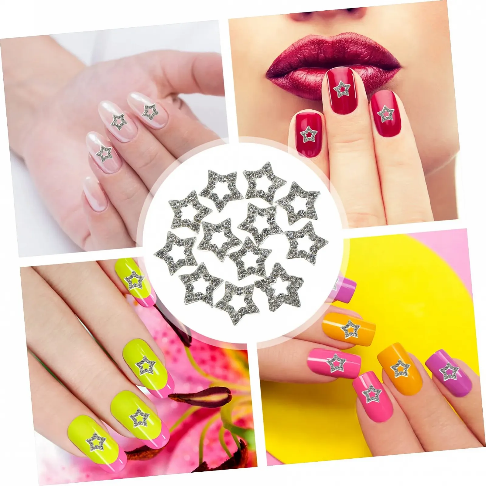 Подвески для ногтей В форме звезды 12 шт. Декоративные украшения для ногтей для акриловых ногтей DIY, фото №8