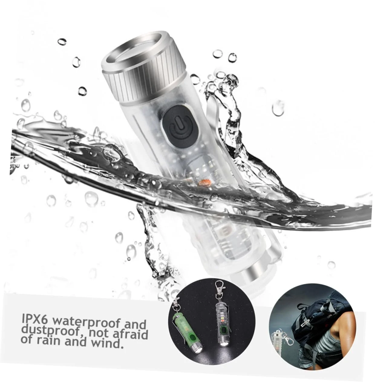 Брелок-фонарик Kisangel 3шт Мини-фонарик Брелок Фонарики для наружного кольца для ключей Мини-светодиодный фонарик Маленький ПК, фото №7