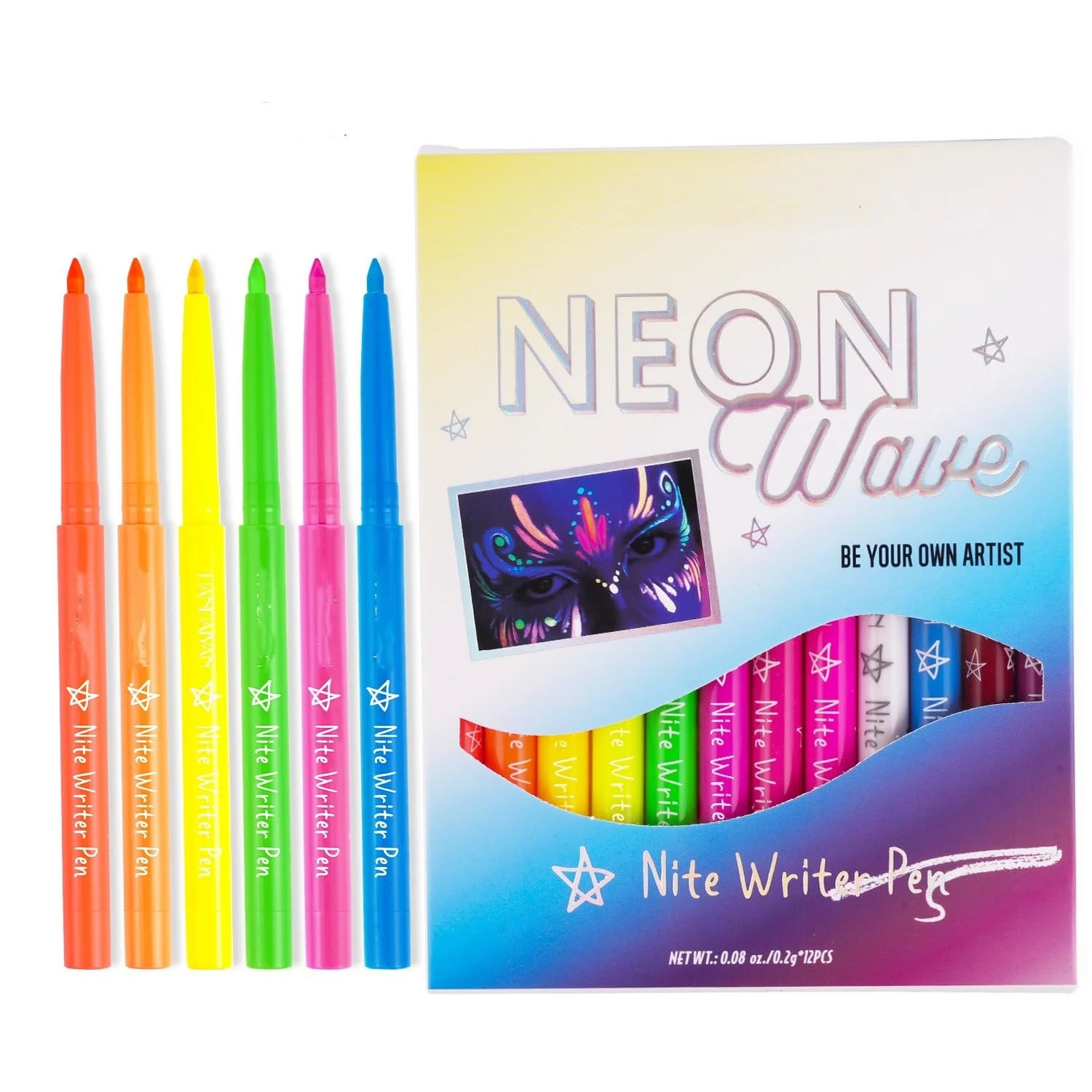 Підводка для очей 12 Colors UV Glow Neon Liquid Eyeliner, фото №4 Підводка для очей 12 Colors UV Glow Neon Liquid Eyeliner, фото №4