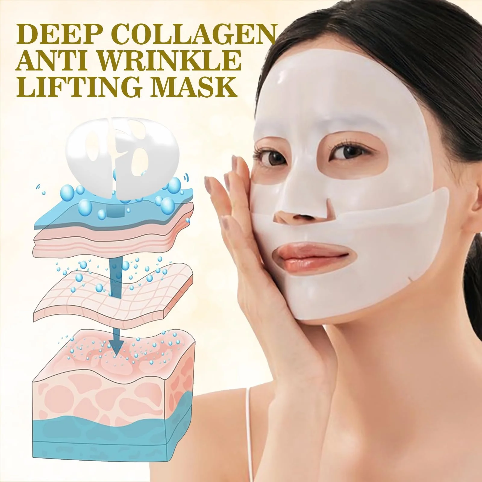 Маска Колагенова Нічна, Набір з 5 штук Зволожуюча та проти зморшок, фото №5