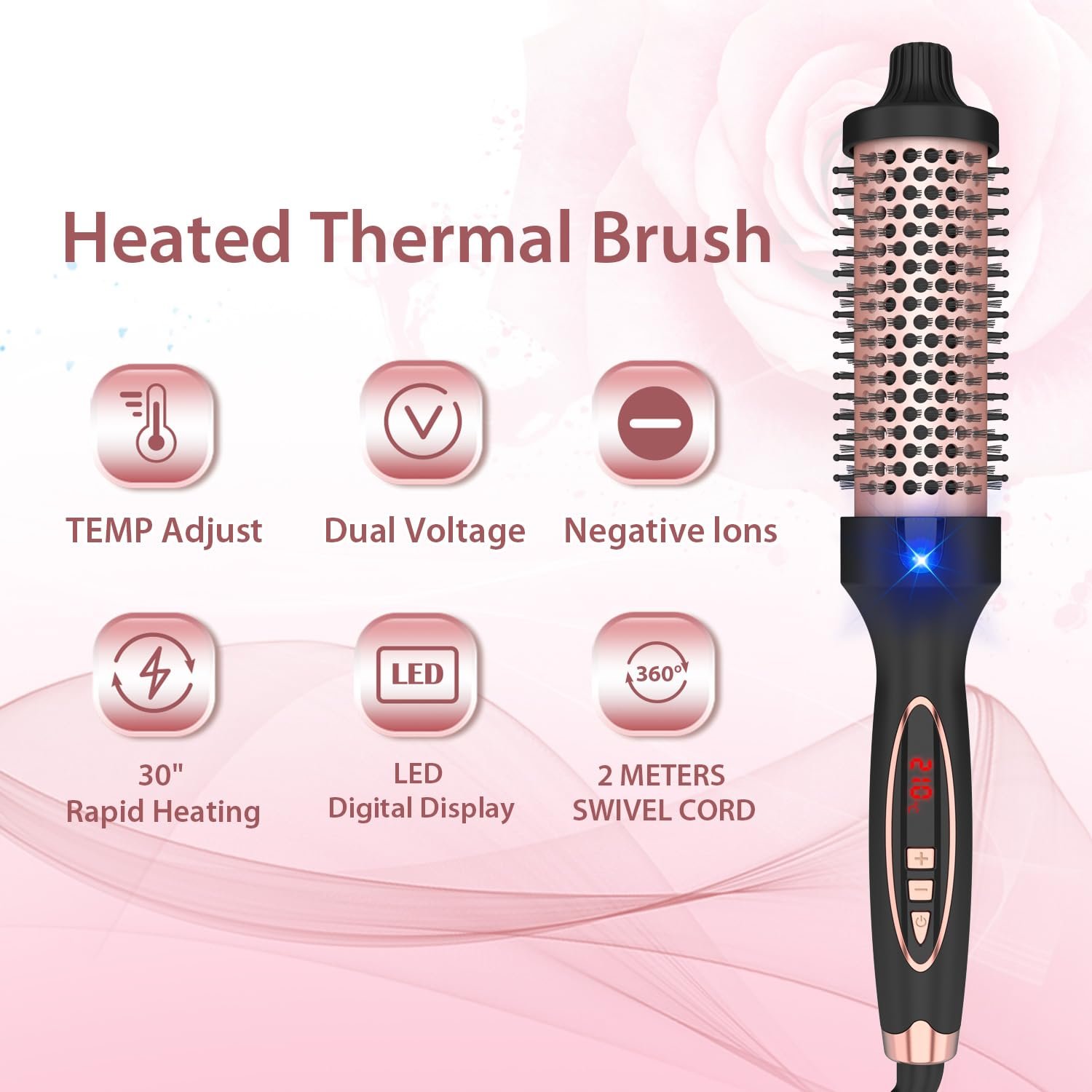 Термощітка SevenPanda 38 mm 130-230°C, фото №7 Термощітка SevenPanda 38 mm 130-230°C, фото №7