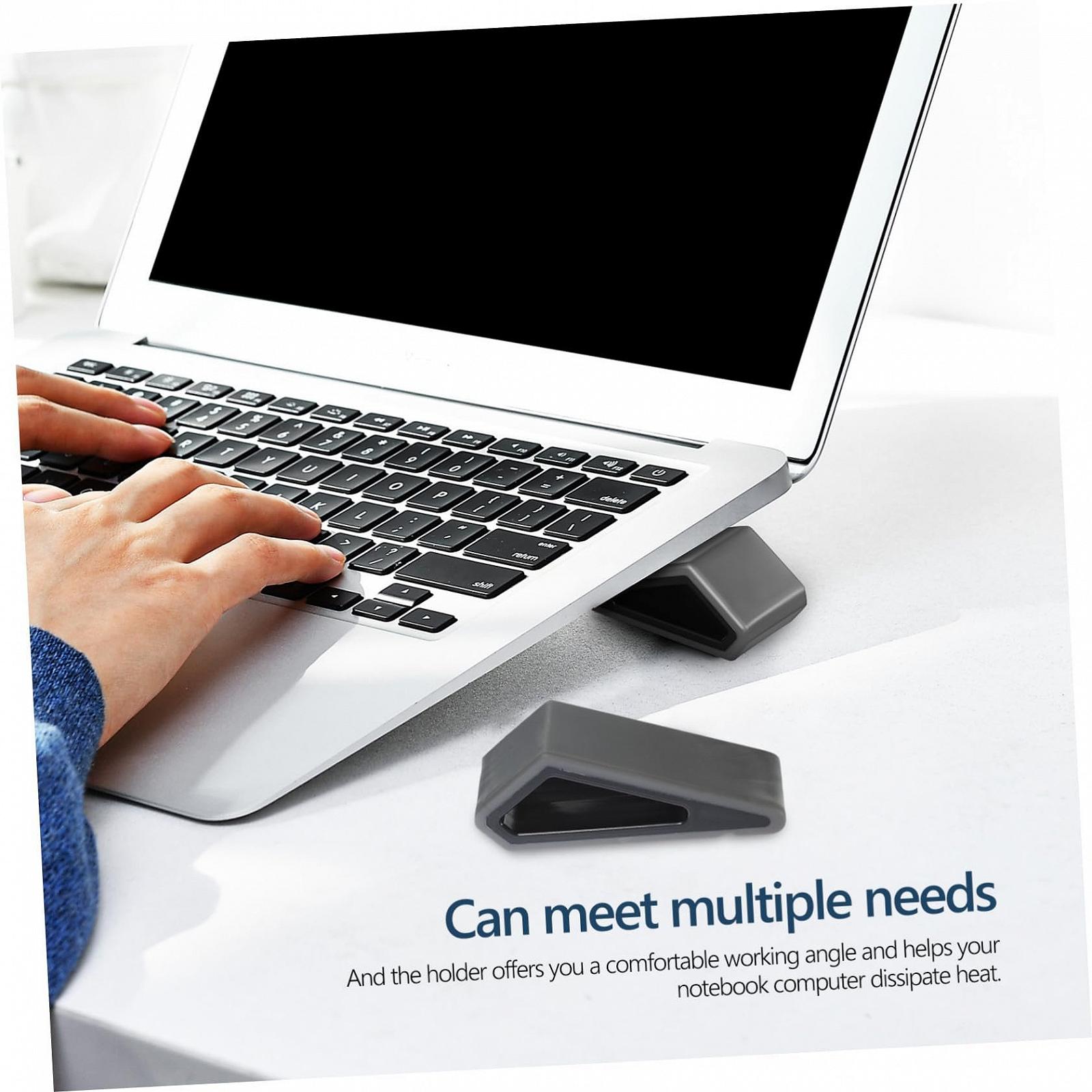Подставка для ноутбука эргономичная, портативная, регулируемая по высоте, противоскользящая, вентилируемая, компактная, 2 шт., фото №6 Подставка для ноутбука эргономичная, портативная, регулируемая по высоте, противоскользящая, вентилируемая, компактная, 2 шт., фото №6