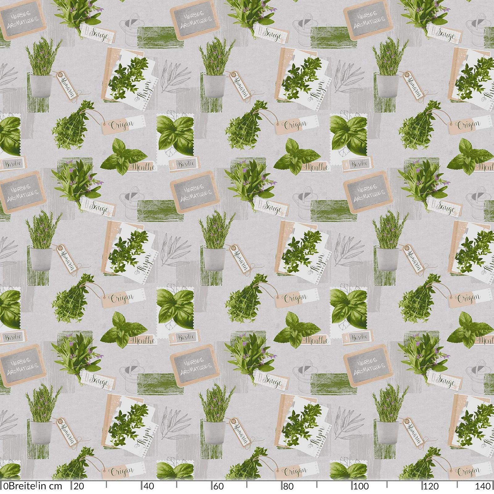 Скатертина Anro Herbs Green Beige Organic Basil клейончаста PVC 160 x 140 см, фото №2