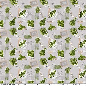 Скатертина Anro Herbs Green Beige Organic Basil клейончаста PVC 160 x 140 см synthetic.ua - Фото 1