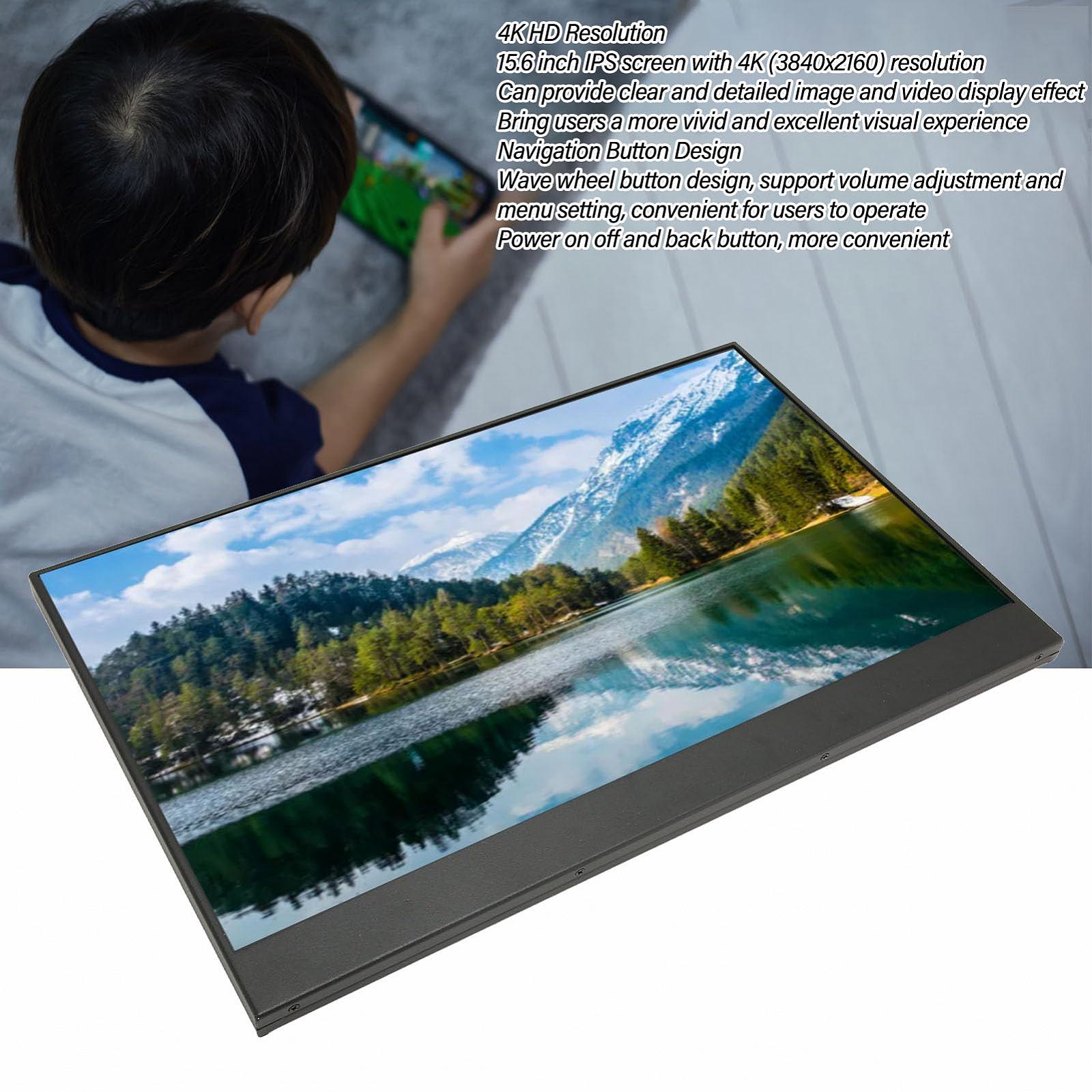 Портативний монітор Dpofirs Gaming 4K 15.6 дюймів 3840 x 2160 HD з HD Multimedia Interface, фото №2