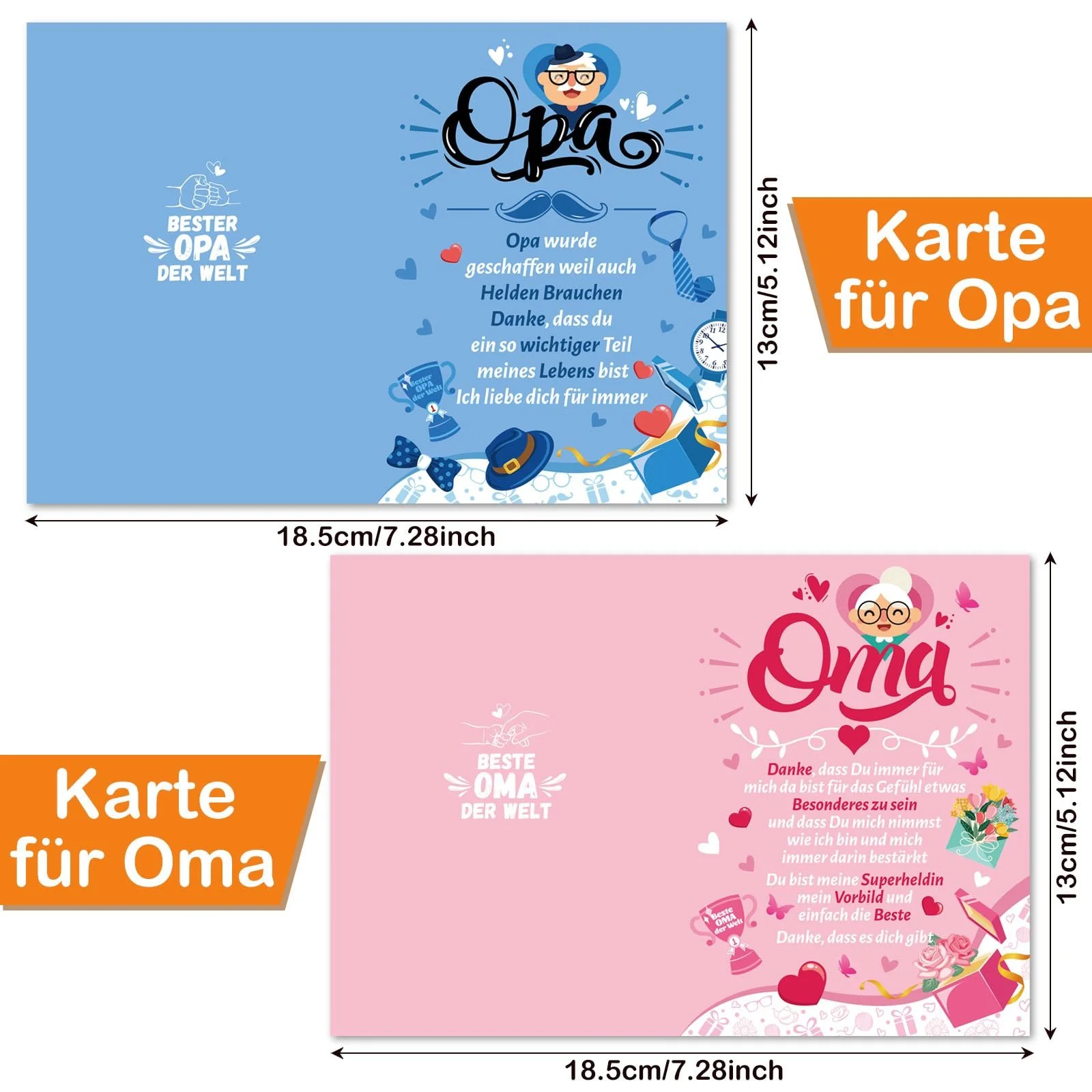 Ложка для кави HOWAF З написом Beste Opa Oma Der Welt, 2 шт., фото №4