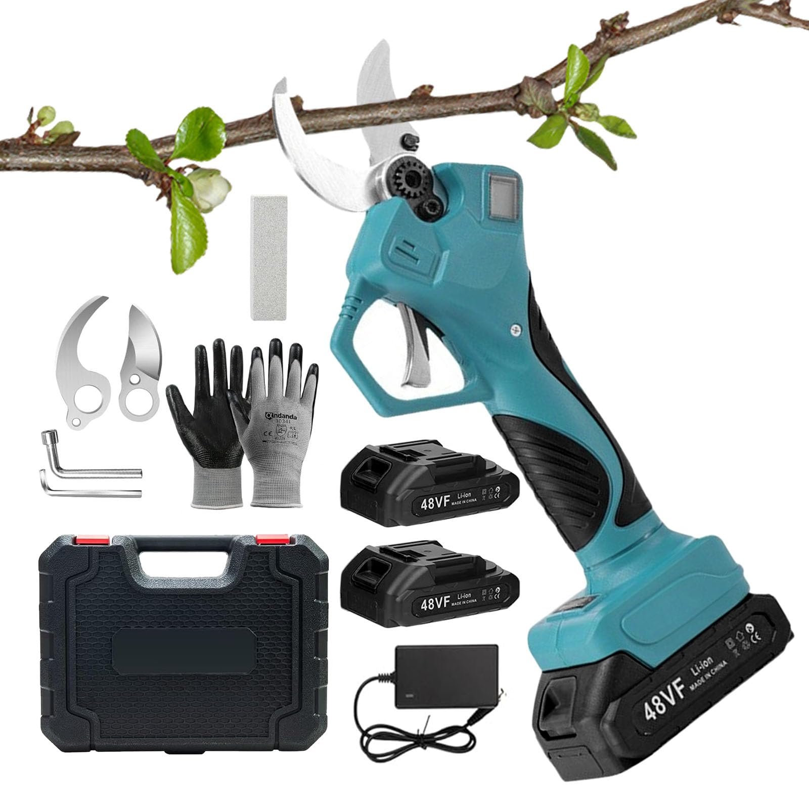 Секатор Aolawco електричний бездротовий Сумісний з Makita 18 V з LCD-дисплеєм і 4-рівневим регулюванням леза, фото №1