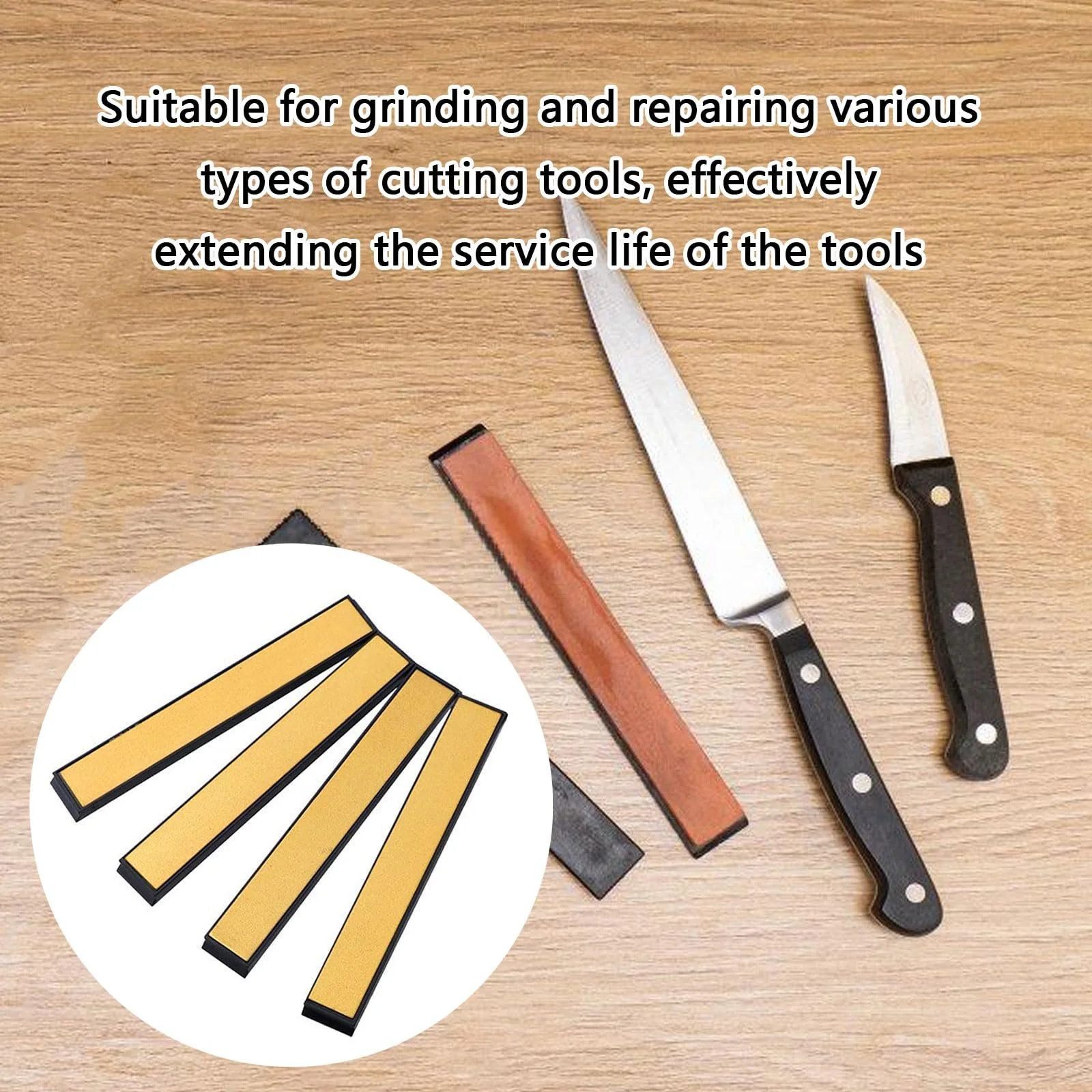 Точило для садового інструменту та кухонних ножів професійна ручна 80/200/600 гріт з основою, фото №2