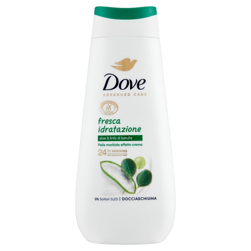 Гель для душу Dove Advanced Care Docciaschiuma Aloe and Birch Sap + Exfoliating Minerals 225 мл Упаковка 12 шт., фото №1