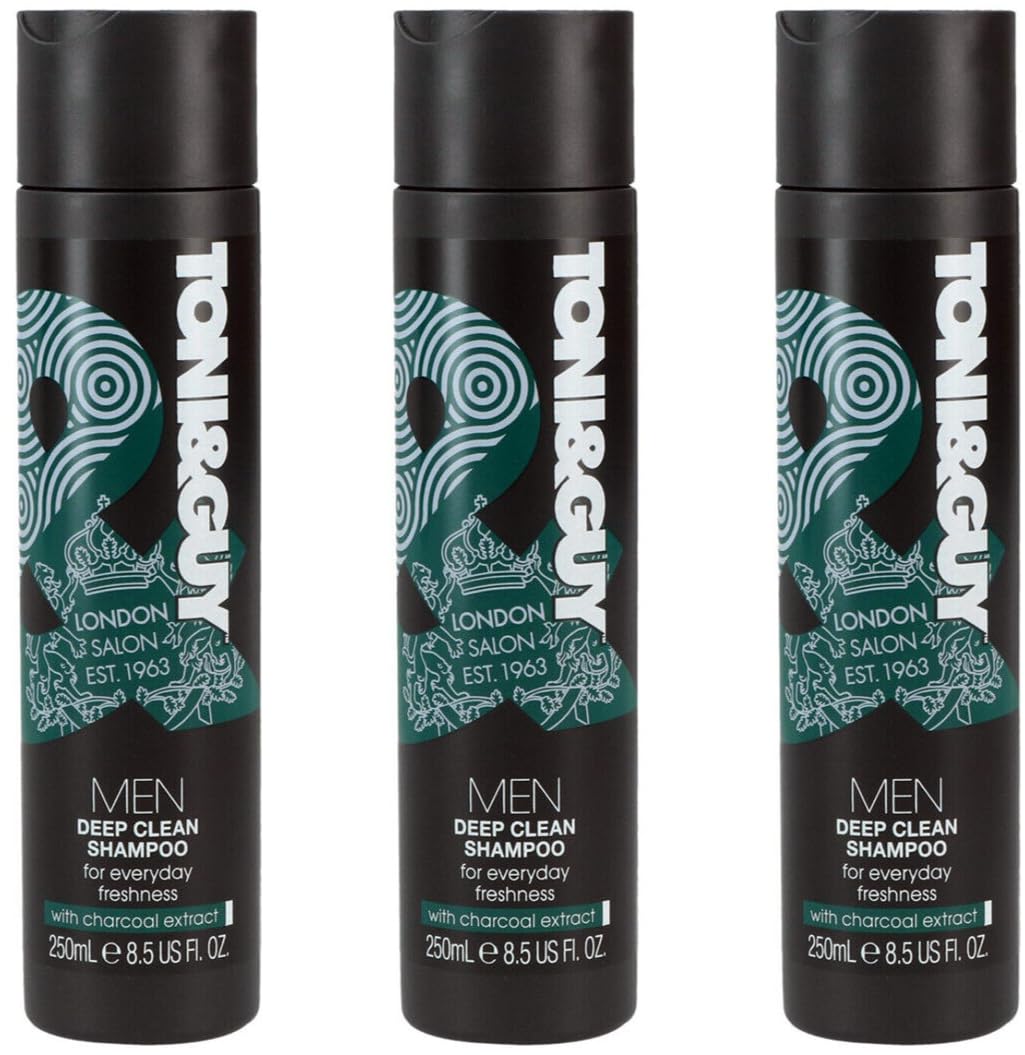 Шампунь Toni & Guy Men Deep Clean Очищаючий з екстрактом деревного вугілля 250 мл (3 шт.), фото №1