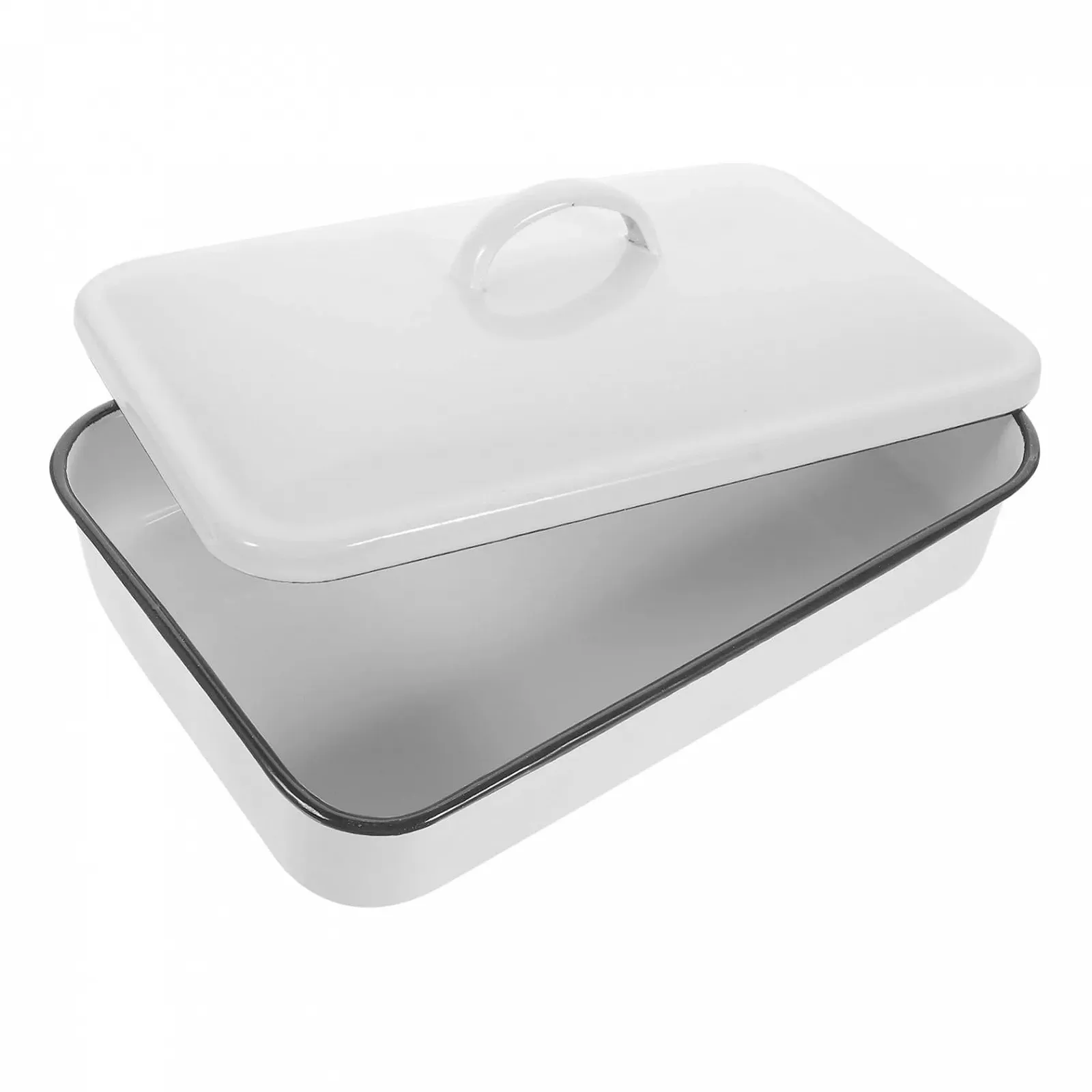 Форма для запекания Roti эмалированная с решеткой и крышкой белая, фото №1 Форма для запекания Roti эмалированная с решеткой и крышкой белая, фото №1