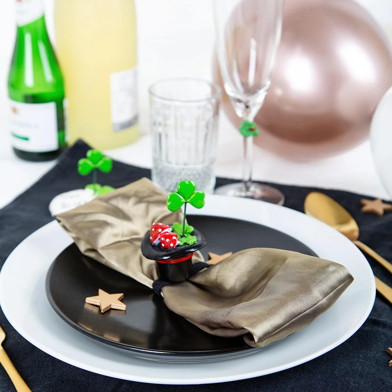 Сувенір Logbuch-Verlag 3 Щасливі талісмани Конюшина Підкова 7 см, фото №2