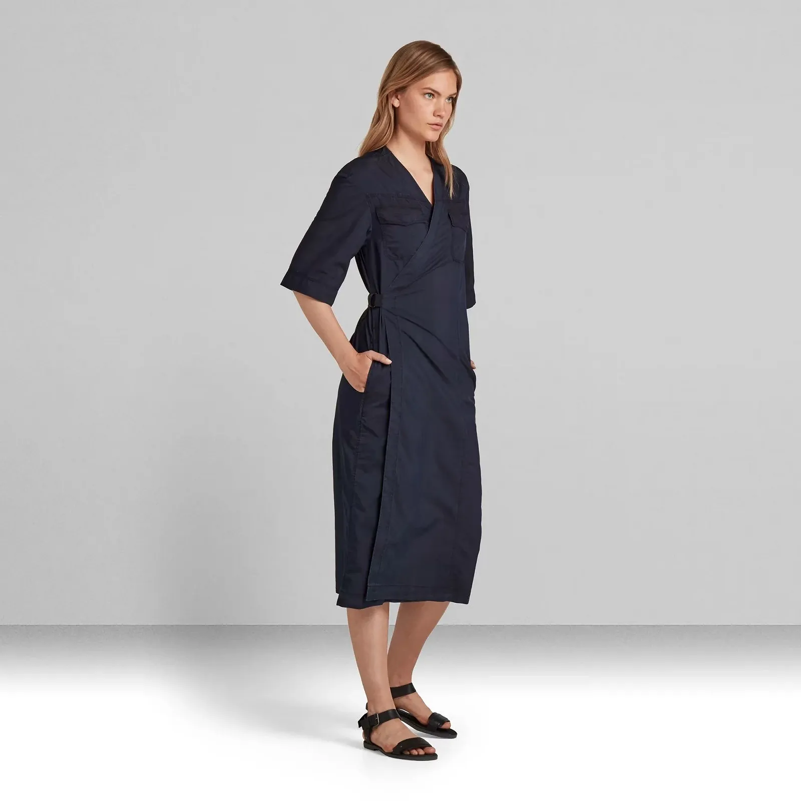 Женское платье G-Star RAW V-Neck Midi Wrap Dress - XXS, фото №2