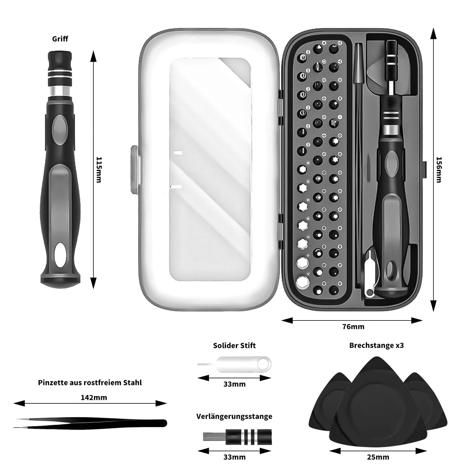 Міні-набір викруток 48 в 1 Прецизійний механічний викрутковий набір для комп'ютера, iPad, ноутбука, мобільних телефонів, ігрових консолей, окулярів, годинників, фото №2