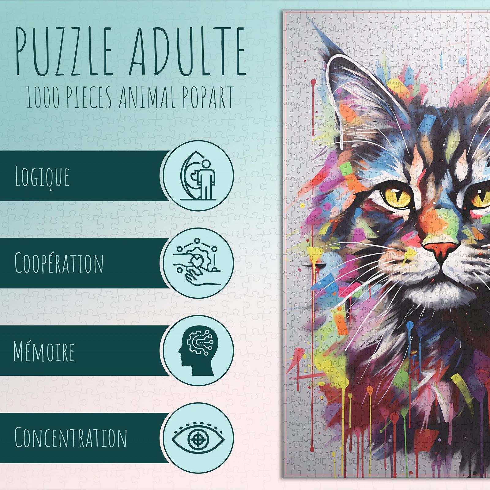 Пазл GreenAnoo Animal Pop Art Maine Coon Cat 1000 деталей FSC-картон 2 мм 50 x 75 см, фото №1