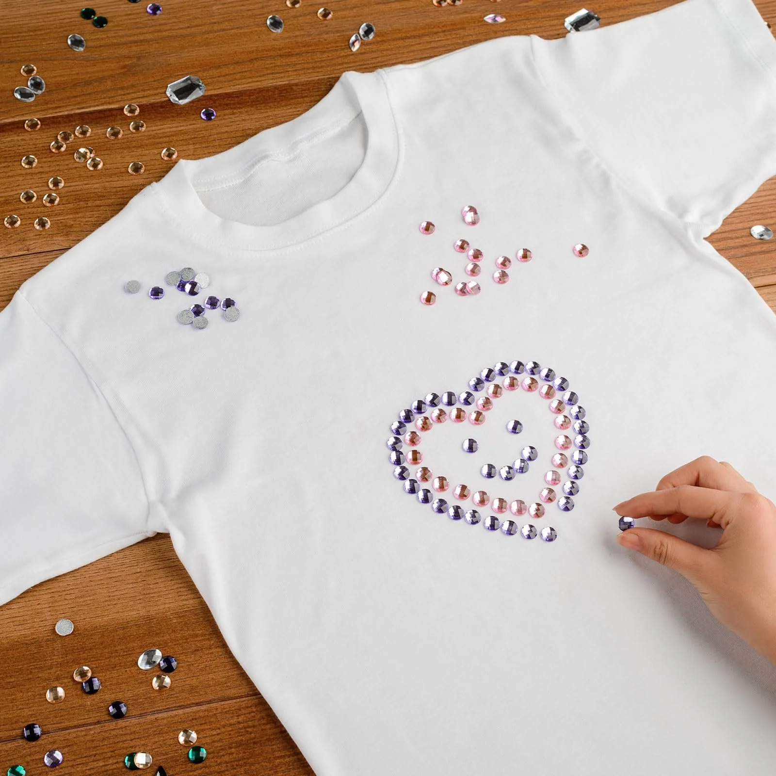 Стрази Акрилові sourcing map круглі 10 мм червоні, 100 шт в упаковці, фото №7