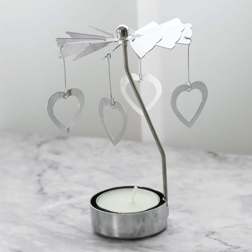 Подсвечник SOLUSTRE Rotating Star Heart Металлический с 6 чайными свечами Набор из 2, фото №3
