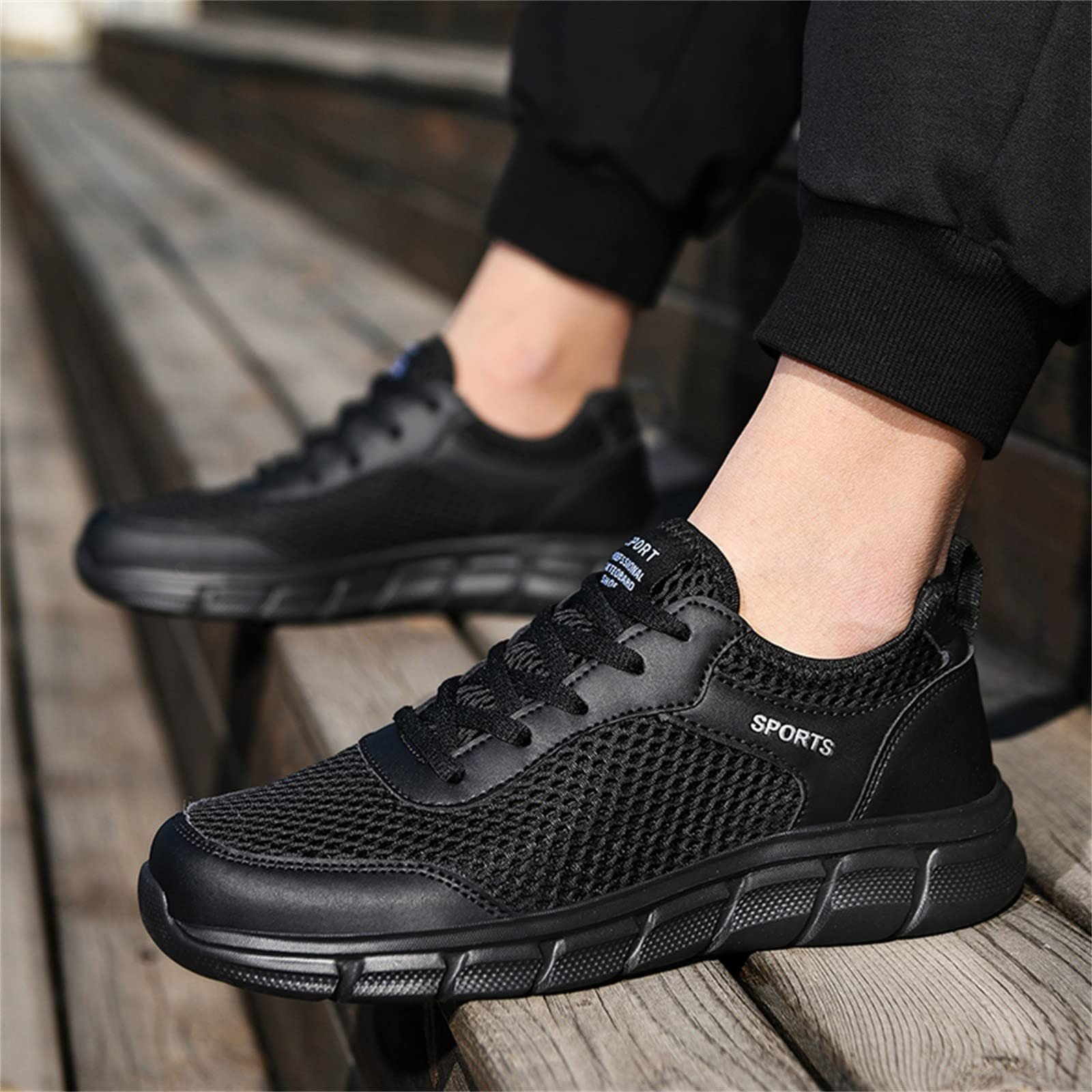 Кроссовки мужские Лето 2022 Hollow Fly Woven Легкие Дышащие Удобные Decompression Fashion Sports Running Shoes Lift Shoes, фото №2