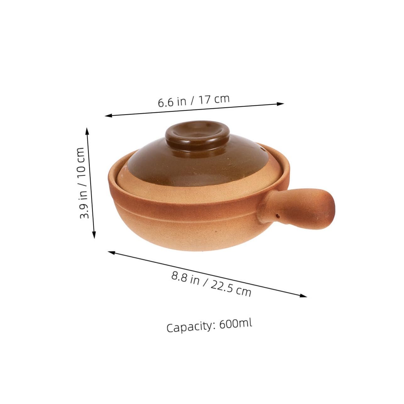 Горшок глиняный традиционный с крышкой 600 мл портативный, фото №9
