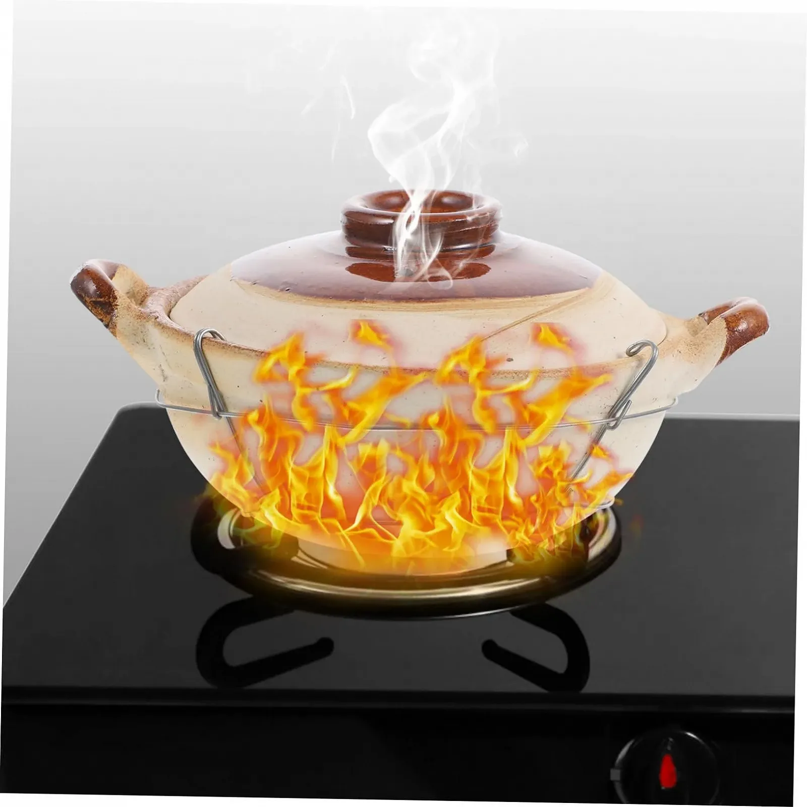 Кастрюля из глины с ручкой 0,5 л, фото №4