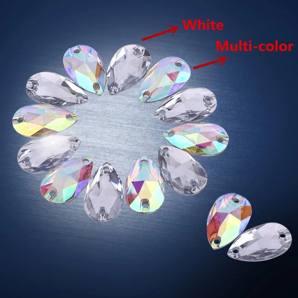 Стрази Форми Краплі Walfront Смола 200 шт. Білий, фото №6