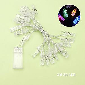 Гірлянда Enlace Фото Кліпси 3 м 20 LED Різнокольорова synthetic.ua - Фото 1