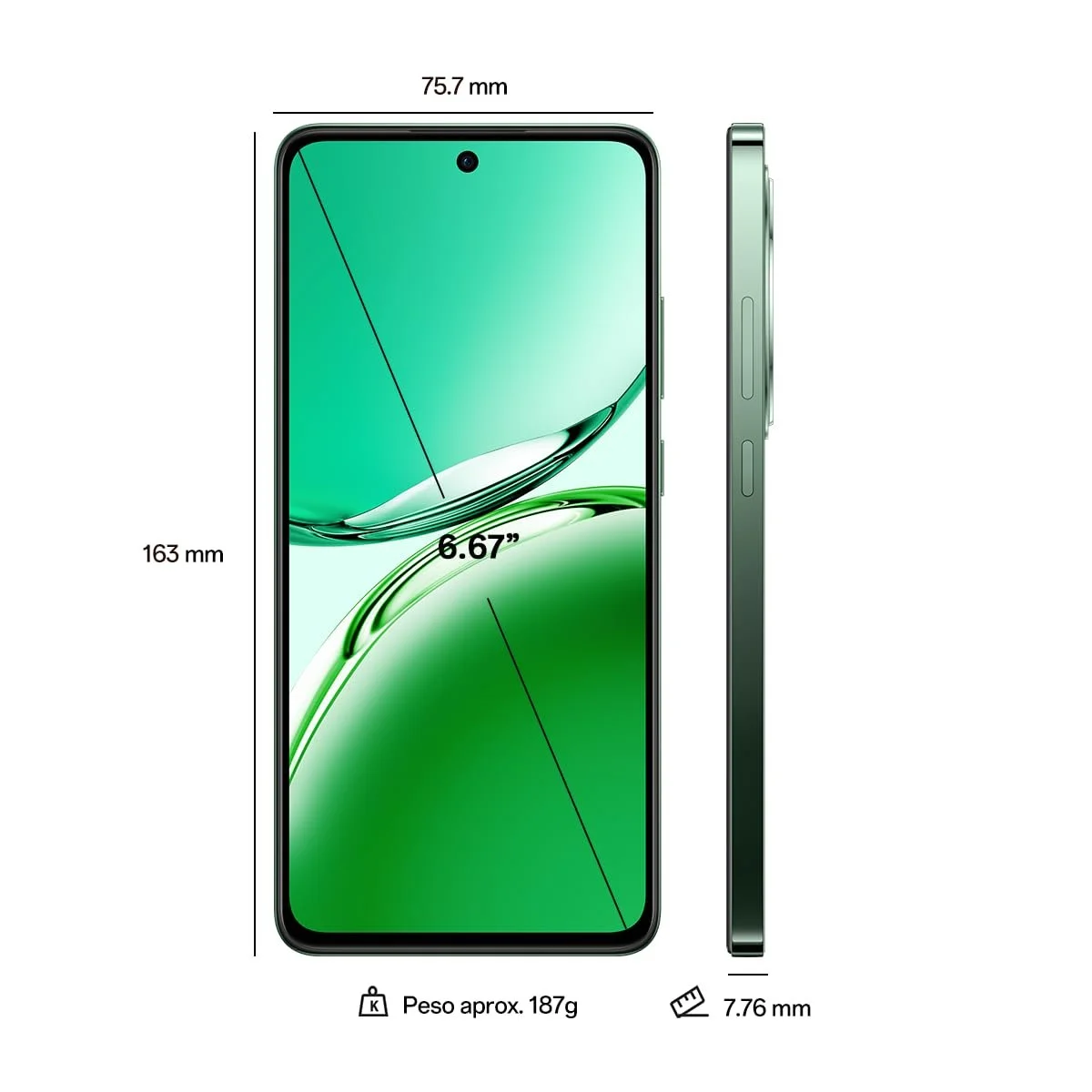 Смартфон OPPO Reno 12FS 5G 12GB/512GB 6.67" Black Green, фото №2