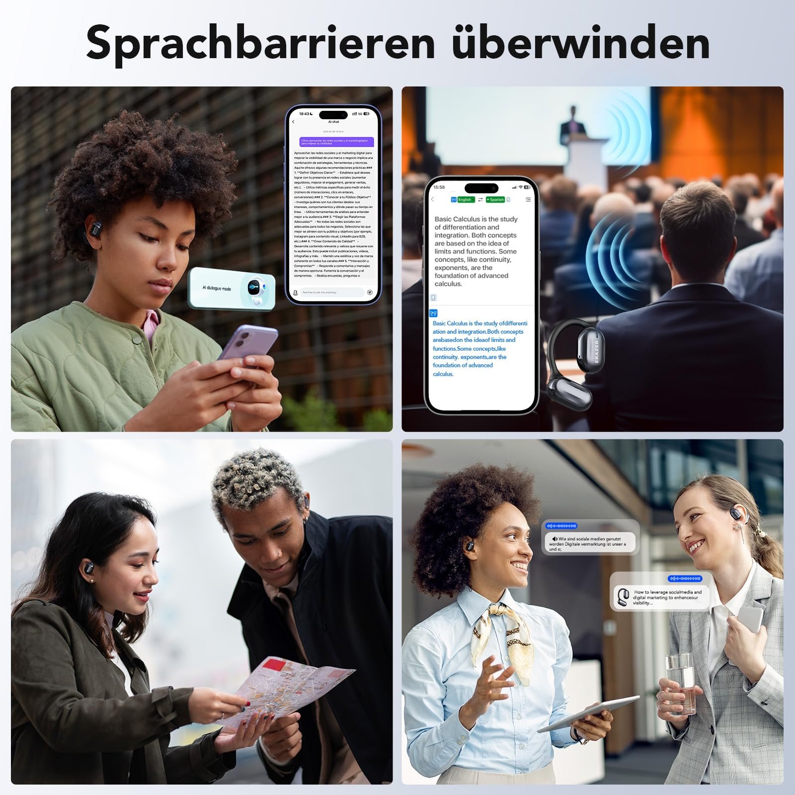 Навушники-перекладачі Ki XP2, з перекладом в реальному часі, 140 мов, в реальному часі, фото №9