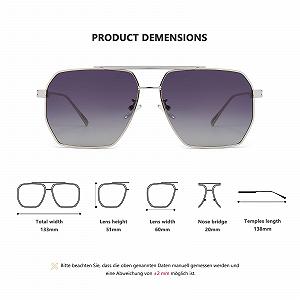 Сонцезахисні окуляри Квадратні YUELUQU Retro Oversized UV400 synthetic.ua - Фото 1