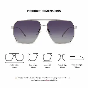 Сонцезахисні окуляри Квадратні YUELUQU Retro Oversized UV400 synthetic.ua - Фото 1