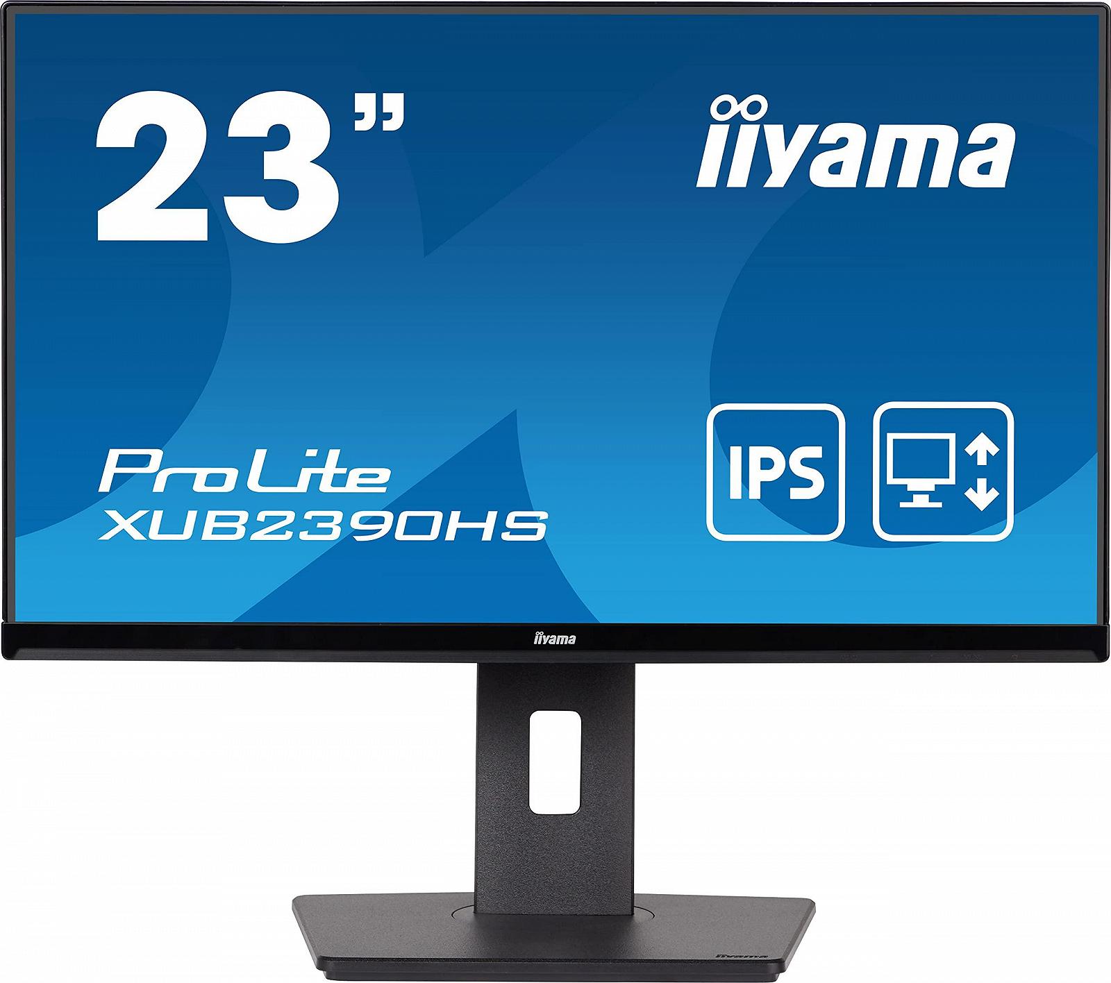 Монітор iiyama ProLite XUB2390HS-B5 58.4 см 23 дюйми AH-IPS LED FullHD VGA DVI HDMI Тонка лінія Регулювання висоти Поворот Чорний, фото №1