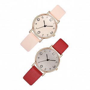 Часы LIFKOME Кварцевые Красный Бежевый - Фото 1