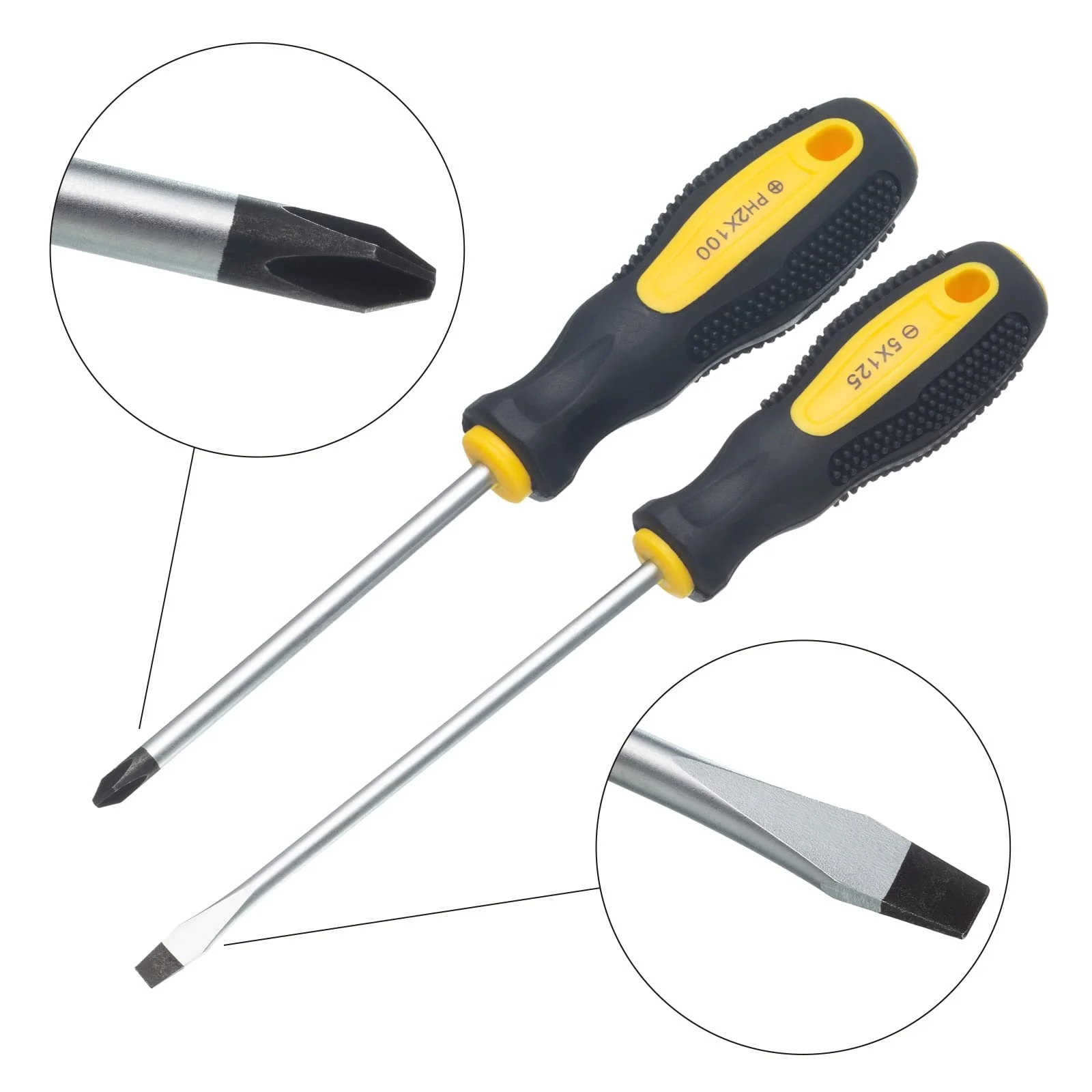 Набір викруток HPMAISON 6 шт. хромованадієва сталь з магнітним наконечником 3 Phillips, фото №5