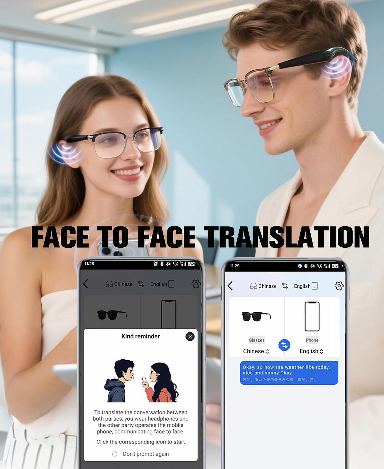 Розумні окуляри-перекладач Чоловічі Жіночі Bluetooth 5.4 Переклад в реальному часі, фото №4 Розумні окуляри-перекладач Чоловічі Жіночі Bluetooth 5.4 Переклад в реальному часі, фото №4