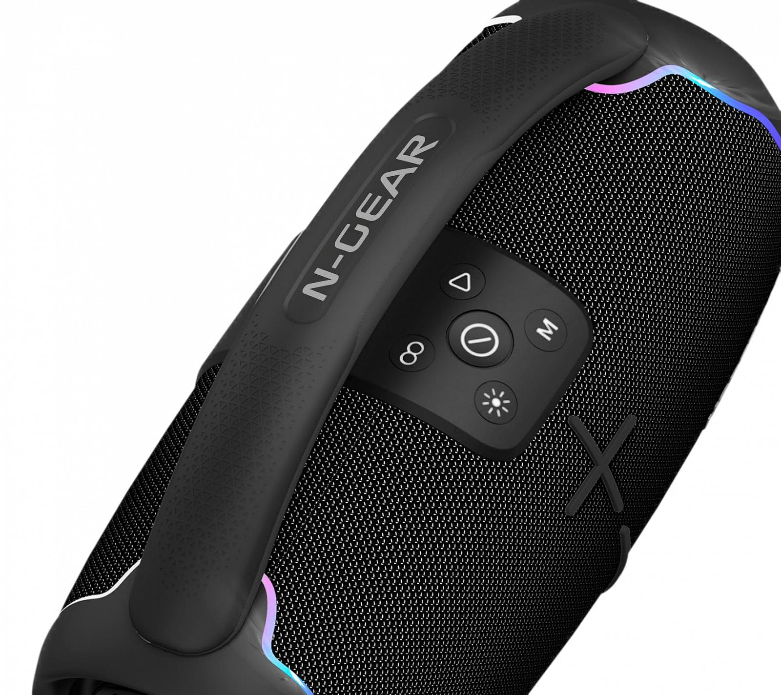 Bluetooth Speaker N-Gear NRG 200 з підсвіткою та ручкою для перенесення, 200 Вт, USB або AUX підключення з 2 телефонами, до 8 годин музики, портативна IPX5, фото №3