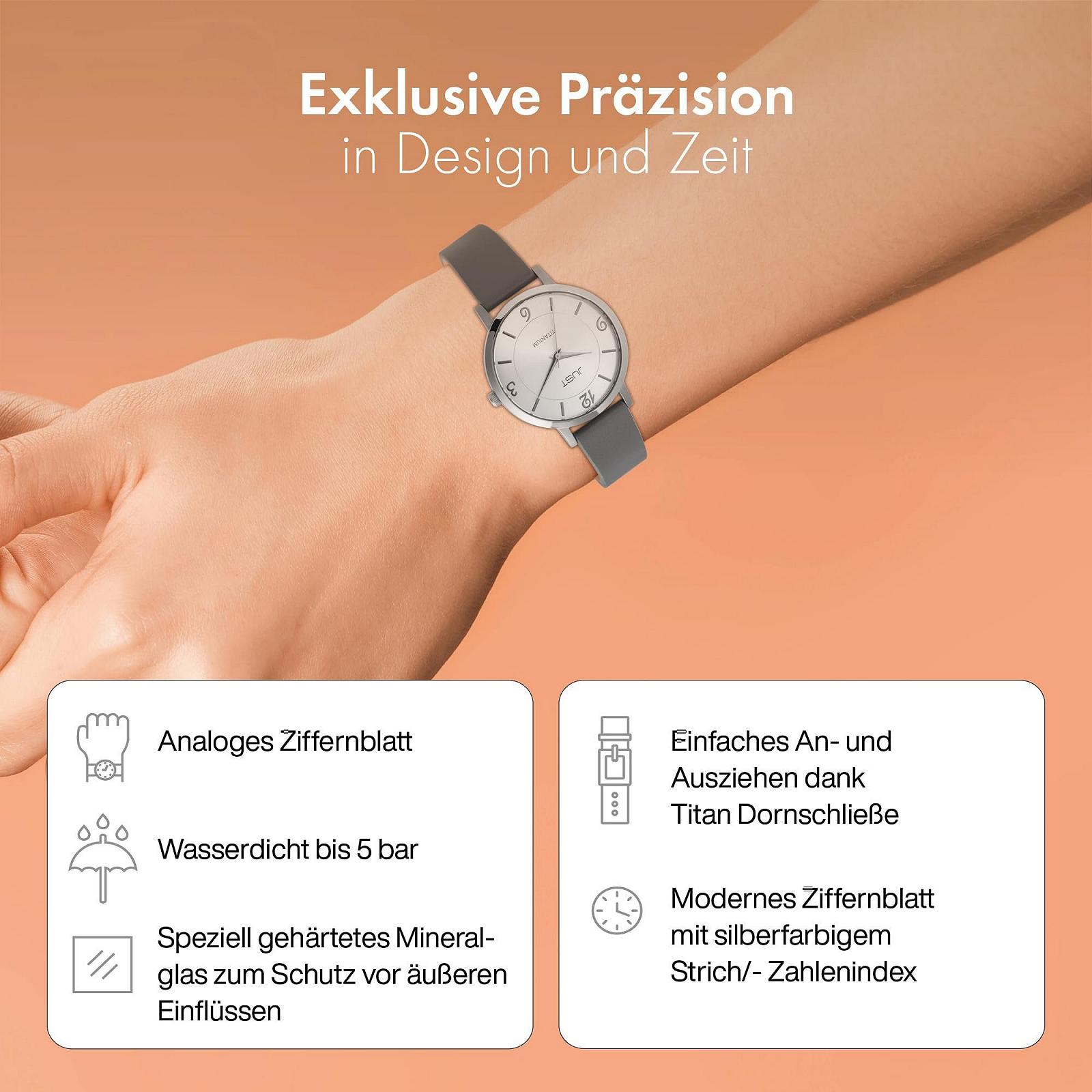 Женские часы Just Leti JU10185 Кожаный ремешок Титановый корпус Диаметр 37 мм Титановая застежка Аналоговый Кварцевый, фото №3 Женские часы Just Leti JU10185 Кожаный ремешок Титановый корпус Диаметр 37 мм Титановая застежка Аналоговый Кварцевый, фото №3