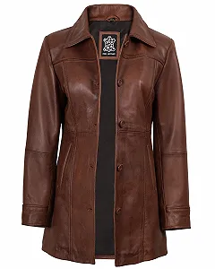 Кожаная куртка Fjackets из кожи ягненка для женщин synthetic.ua - Фото 1