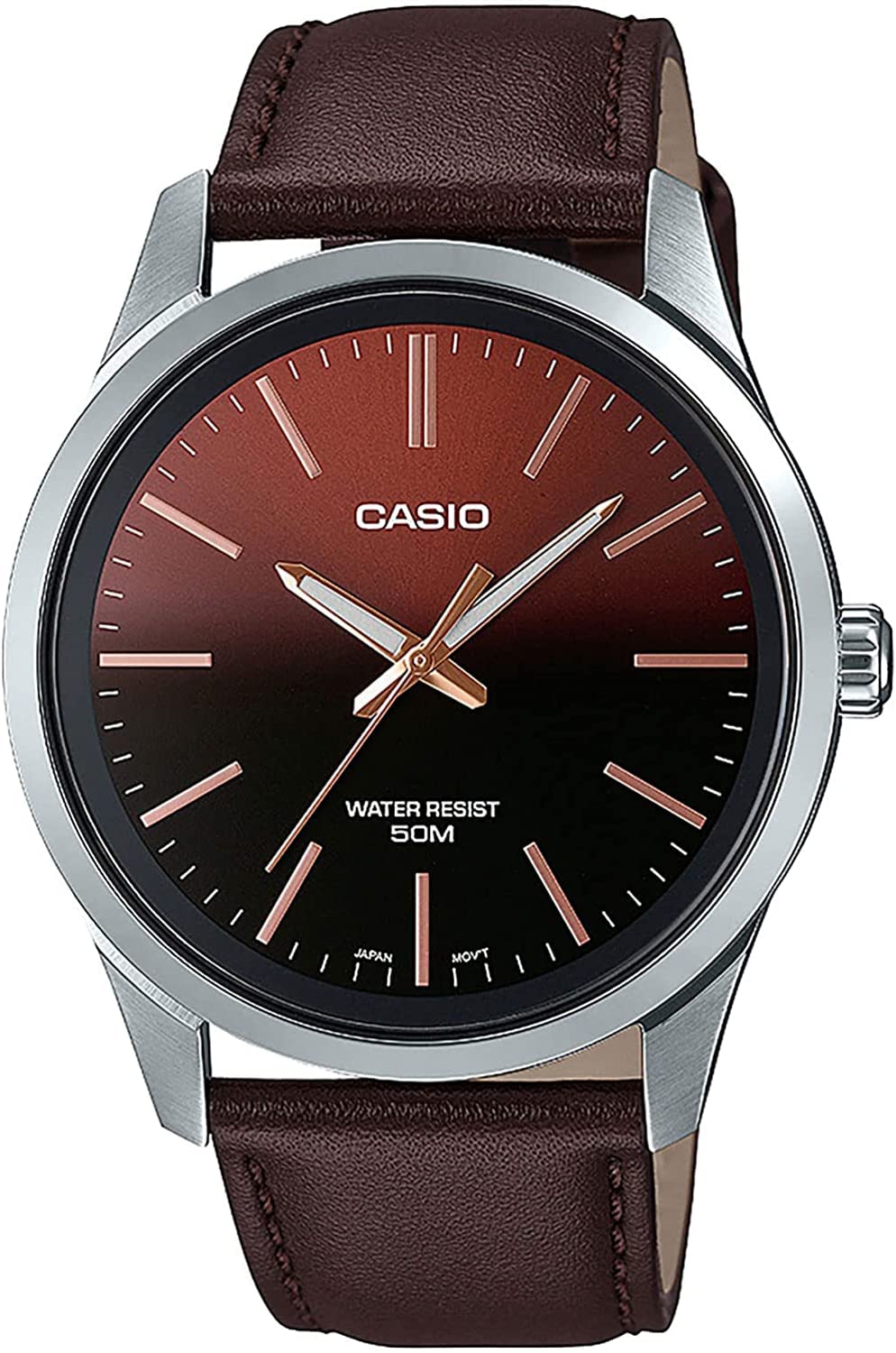 Часы Casio MTP-E180L-5AVEF Коричневый Полосы, фото №1