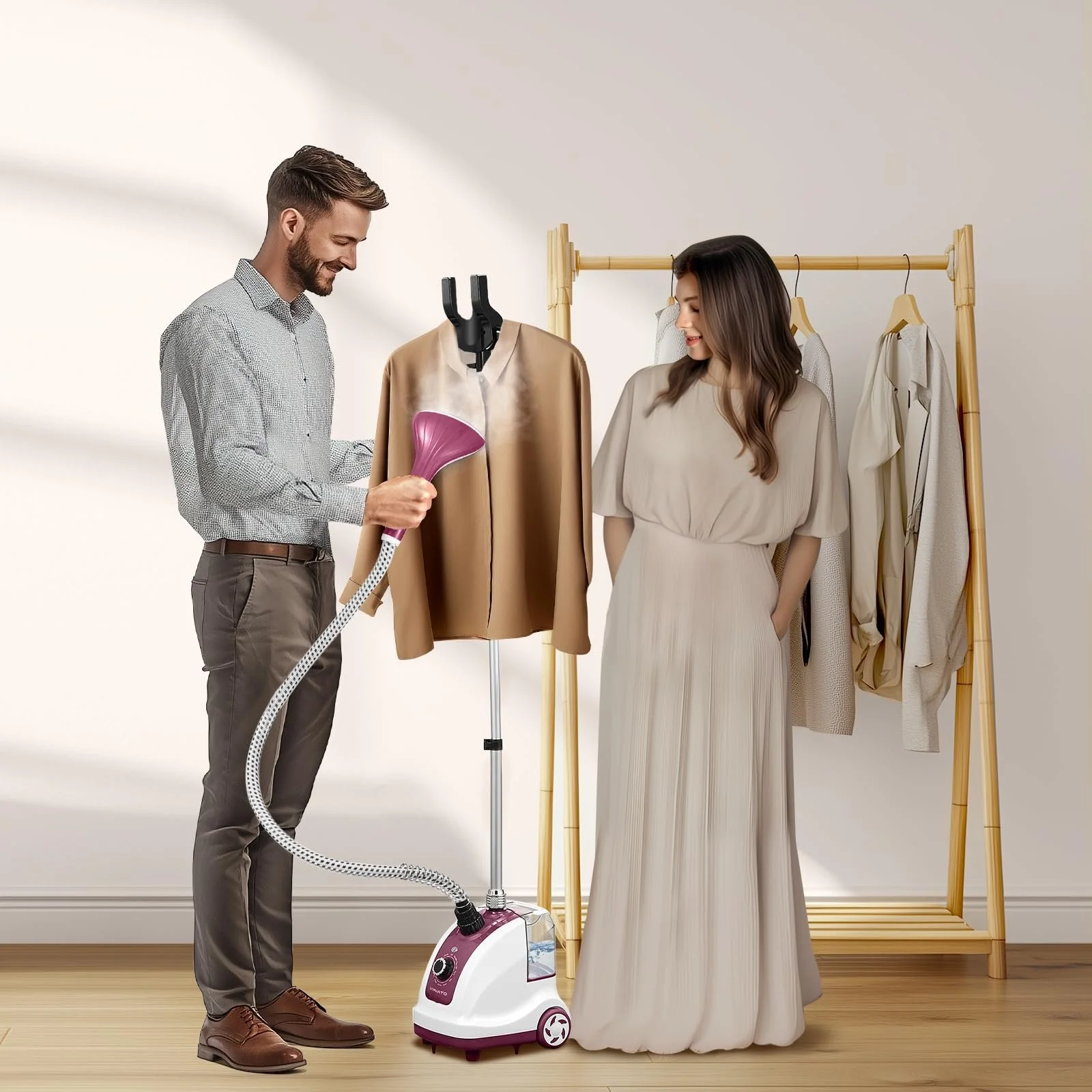 Вертикальный отпариватель VINATO 1950W 1.35л 11 функций, фото №7