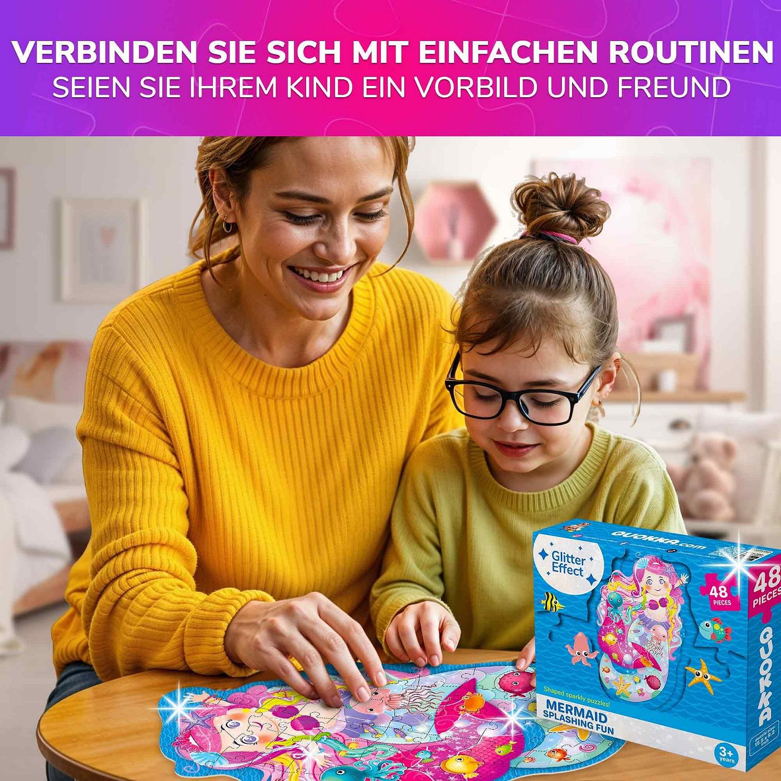 Пазл QUOKKA Shimmer Puzzle 4 шт по 48 см Unicorn Princess Mermaid Butterfly, фото №5 Пазл QUOKKA Shimmer Puzzle 4 шт по 48 см Unicorn Princess Mermaid Butterfly, фото №5