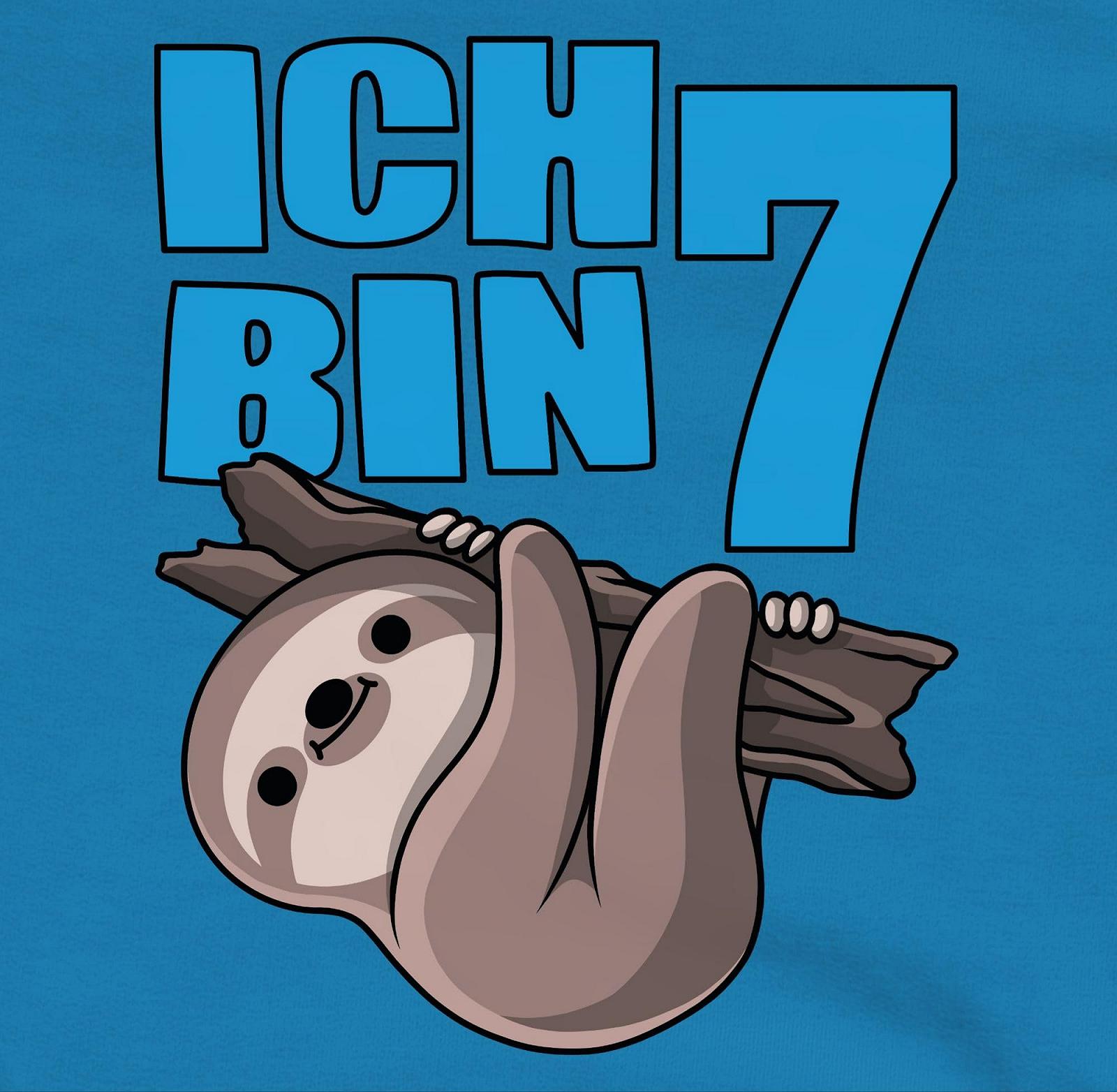 Дитяча Толстовка Shirtracer 7th Birthday Ich Bin Sieben mit Sloth, блакитна, фото №2
