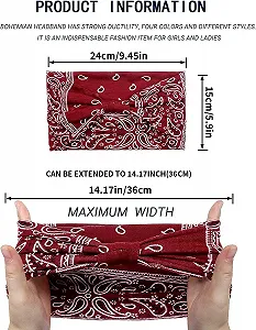 Повязка Kavya Широкая Эластичная Мягкая Богемна synthetic.ua - Фото 1