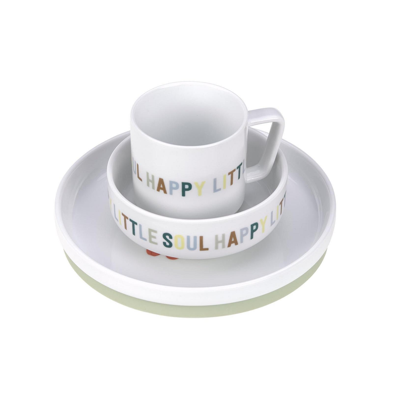 Детский фарфоровый набор посуды LÄSSIG Happy Fruits (тарелка, миска, чашка) с силиконовым кольцом, фото №1 Детский фарфоровый набор посуды LÄSSIG Happy Fruits (тарелка, миска, чашка) с силиконовым кольцом, фото №1