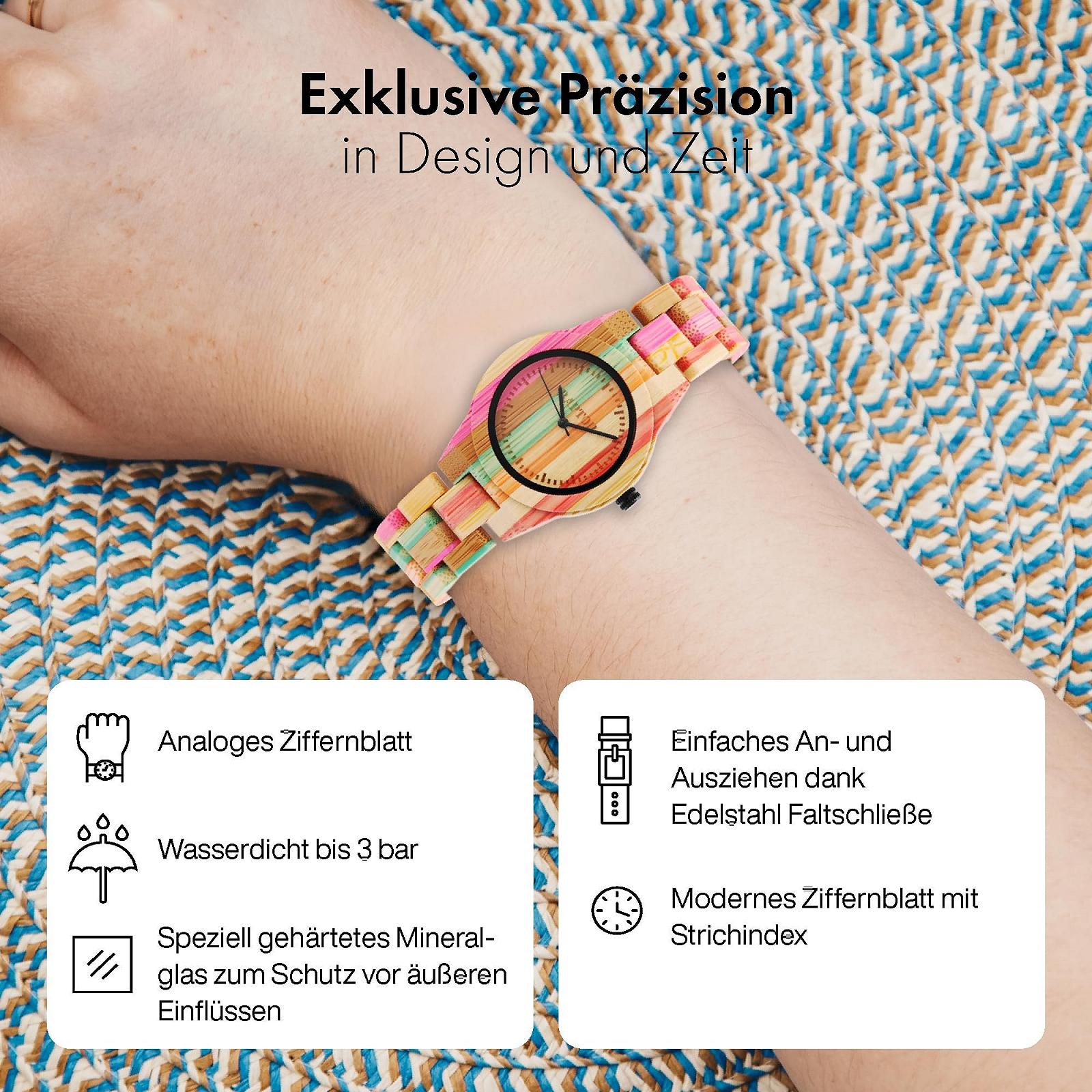 Жіночий дерев'яний годинник Raptor Raina RA10188, бамбуковий, аналоговий, кварцовий, фото №3 Жіночий дерев'яний годинник Raptor Raina RA10188, бамбуковий, аналоговий, кварцовий, фото №3