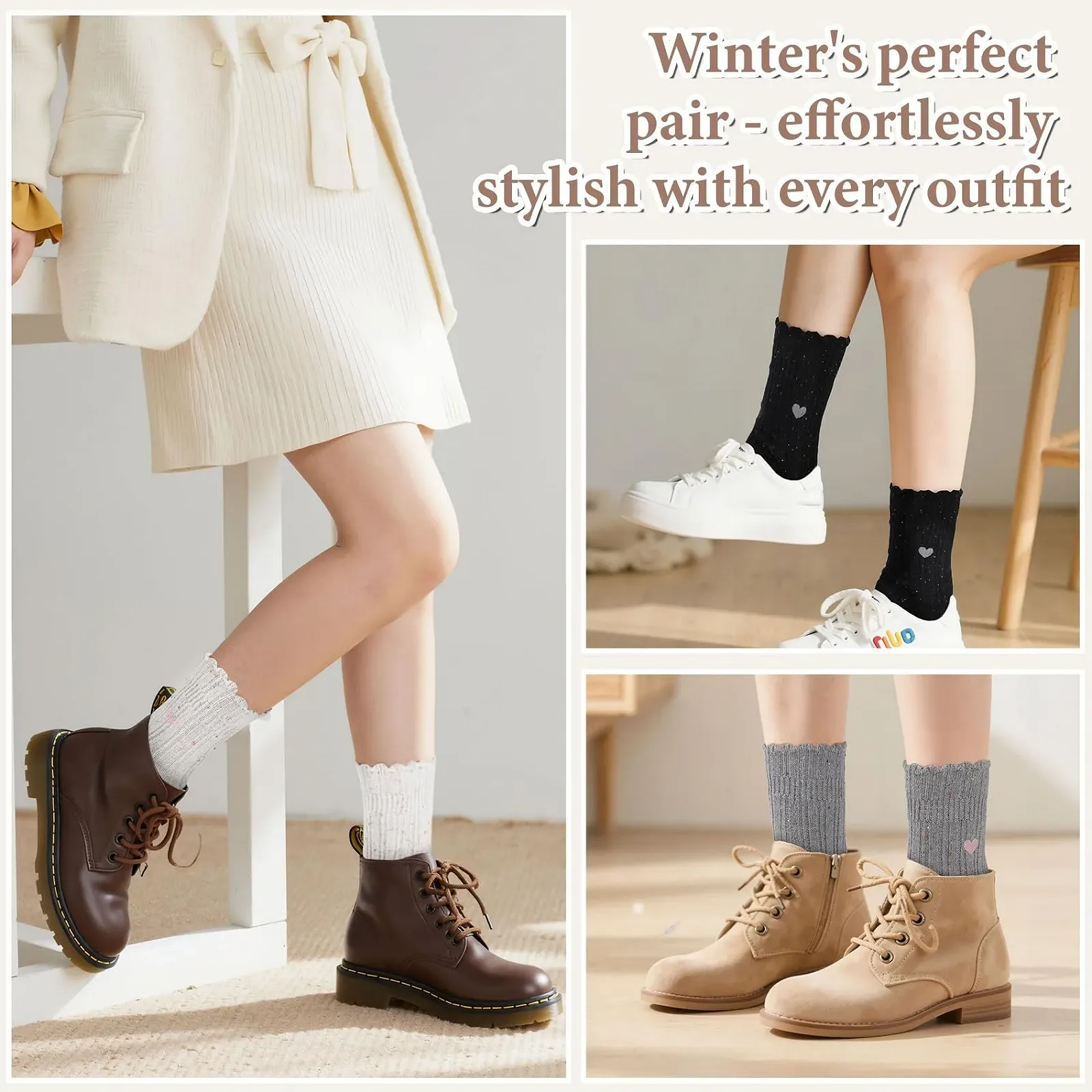 Шкарпетки з вовни мериноса жіночі (4 пари) Термошкарпетки, фото №4