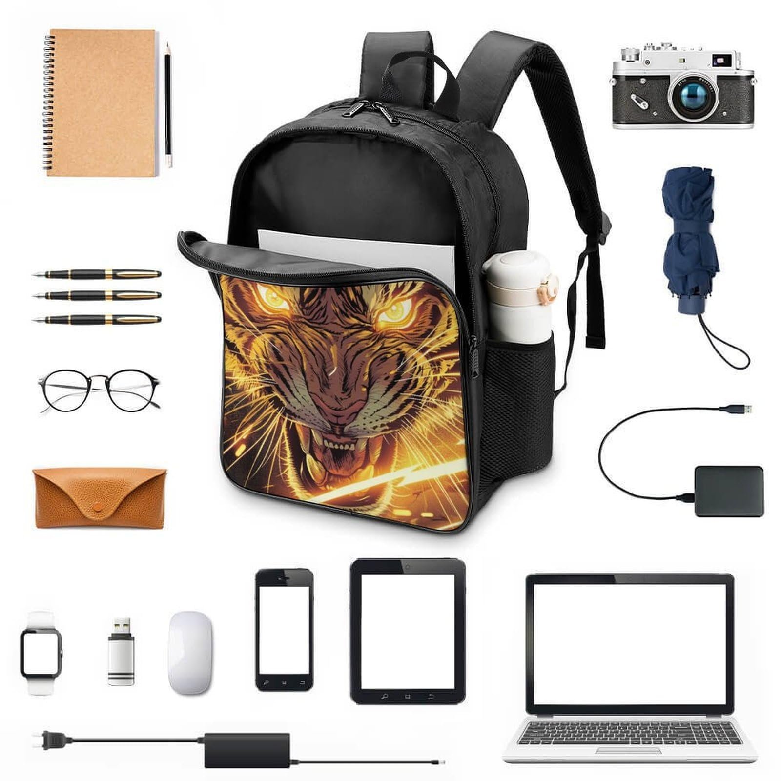 Рюкзак Tiger 3D DPEOANEBN для дітей, великий, 40x28x16 см, фото №4