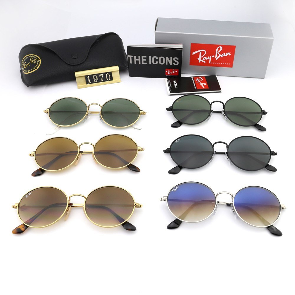Мужские круглые солнцезащитные очки Ray-Ban с зелеными линзами, фото №3