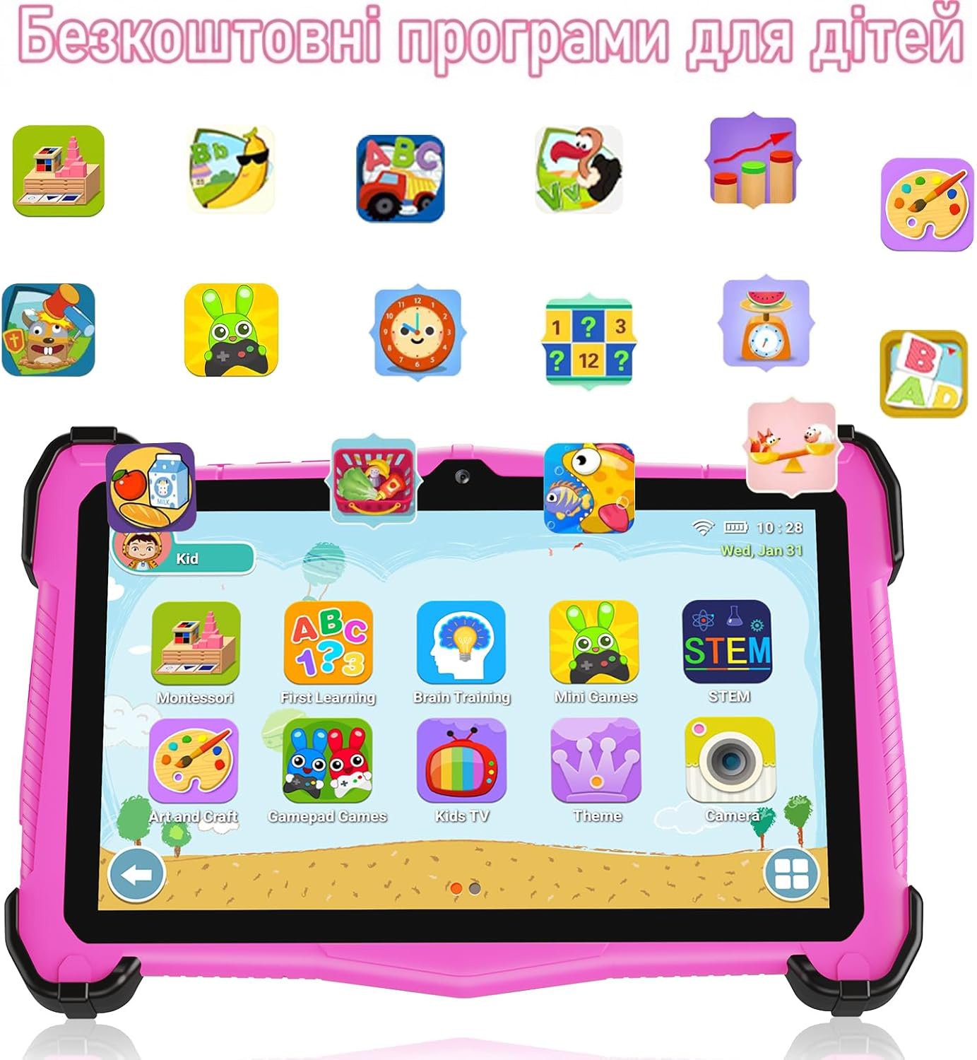 Планшет 7" Eaglesoar EE-764 4+6/64Gb 8 ядер Android 14 Розовий, фото №4 Планшет 7" Eaglesoar EE-764 4+6/64Gb 8 ядер Android 14 Розовий, фото №4