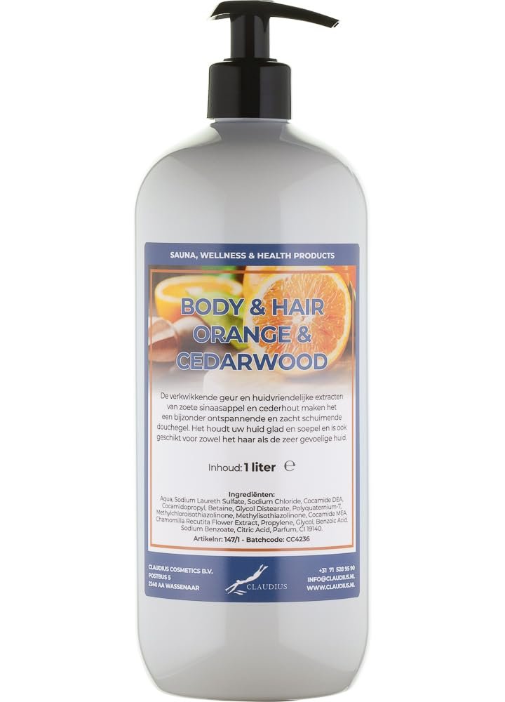 Гель 2 в 1 для тіла та волосся Sweet Orange & Cedarwood з помпою 1 л, фото №1